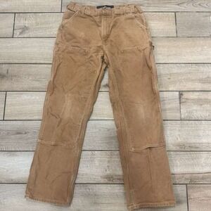 Carhartt Men's Tan Canvas Double Knee Work Pants Workwear Size 34x32